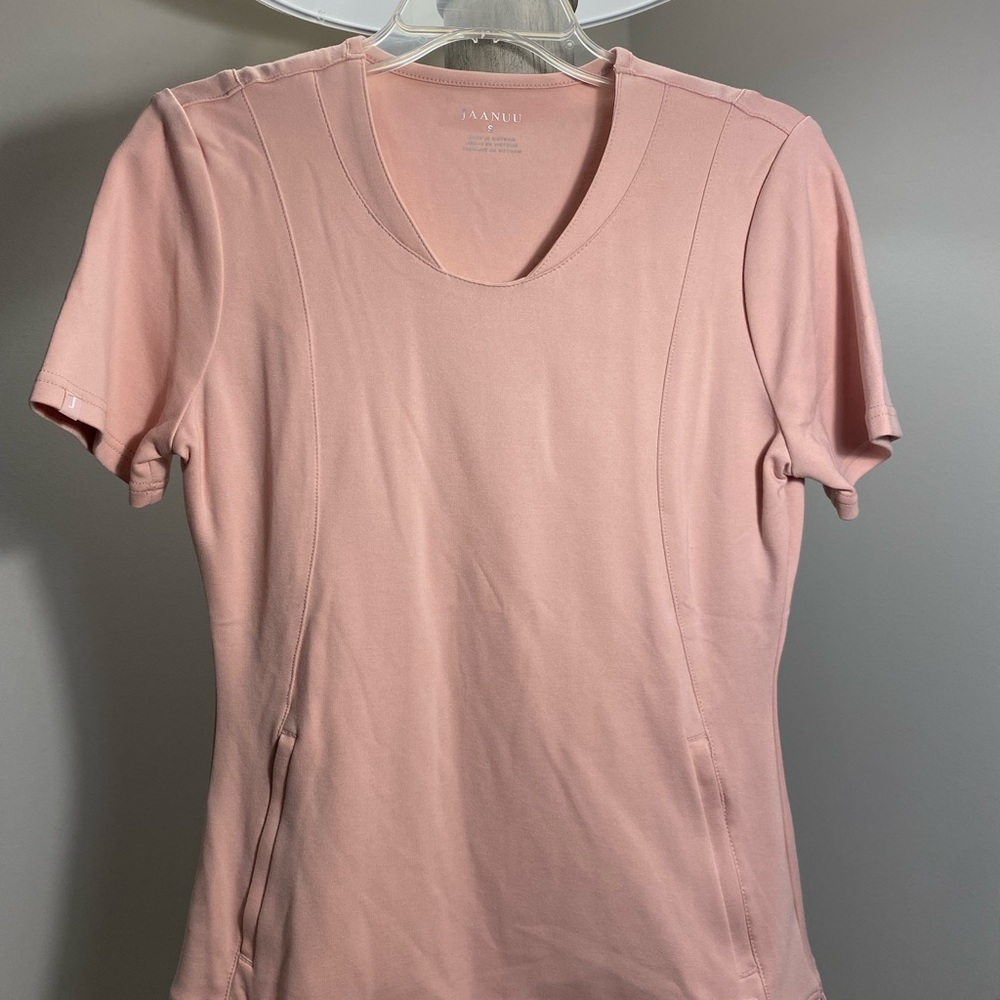 Women’s Jaanuu Scrub Set - Light Pink - Top Small, Bottom XS